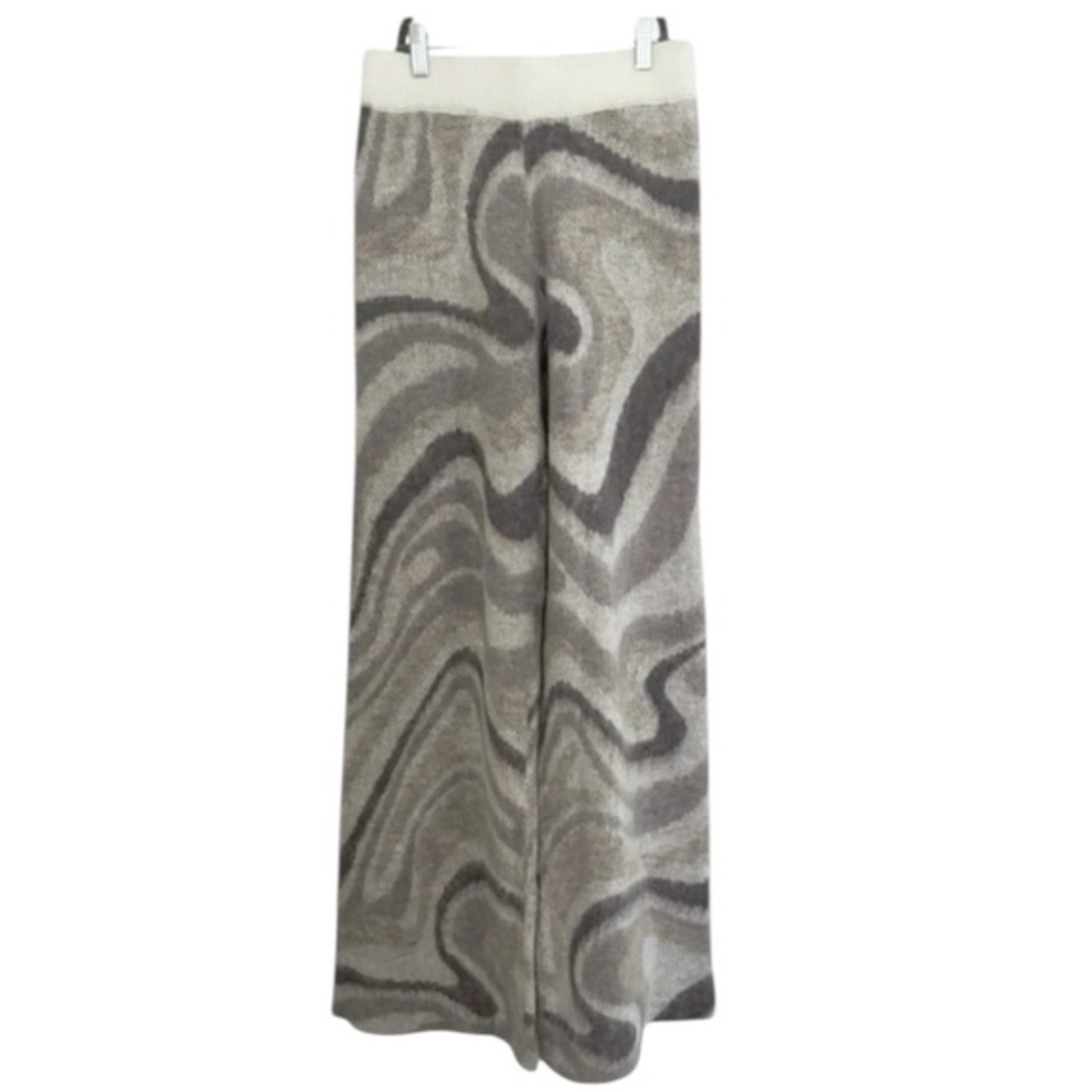 Twenty Montréal Wide Leg Sweater Pants Marble Swirl Mohair Flare 70’s Small NWT